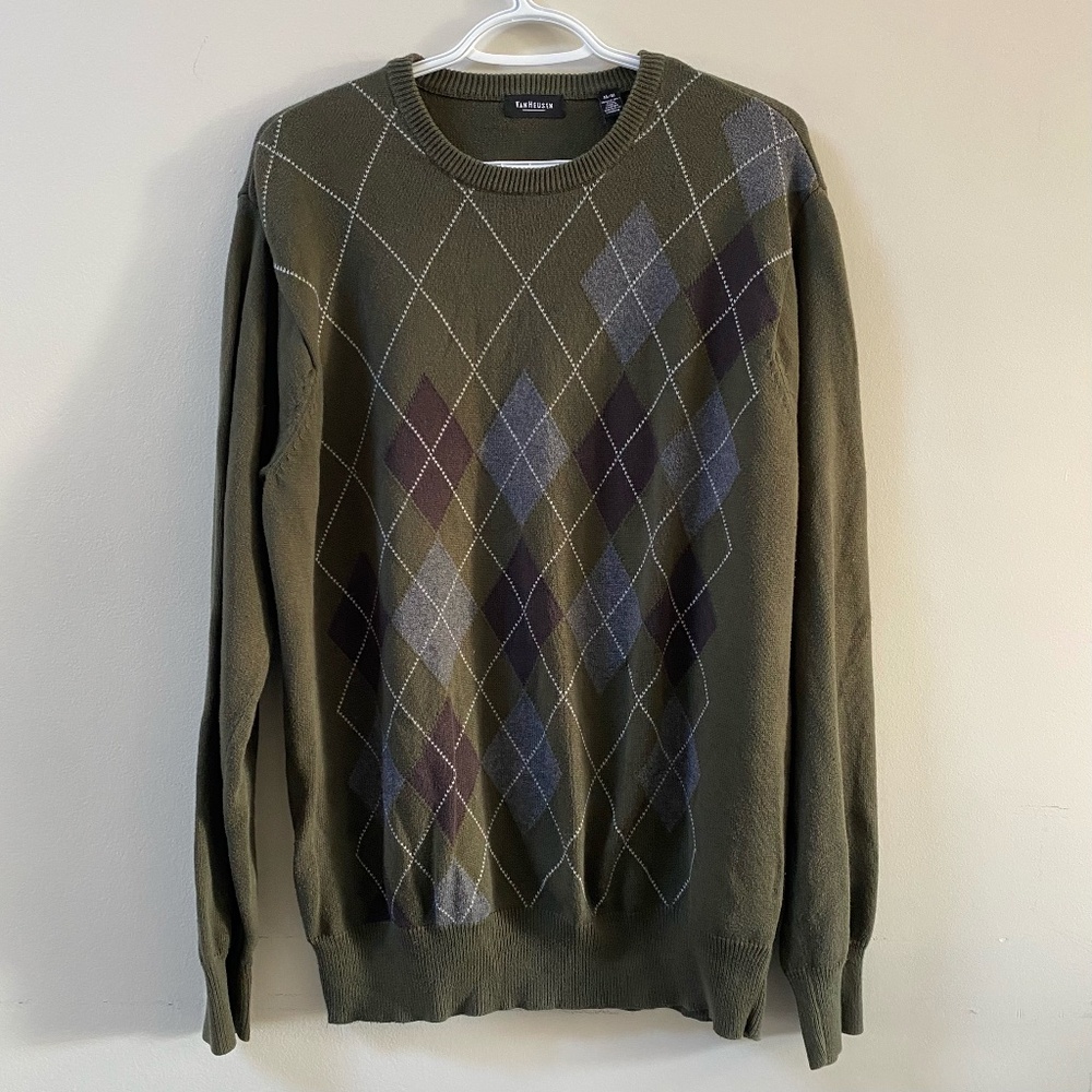 Van Heusen Mens Argyle Sweater Size M